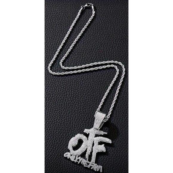 OTF (Chain)-(Silver)-(Hip Hop)-(New)-(Zirconia)-$40.00 - Picture 3 of 7